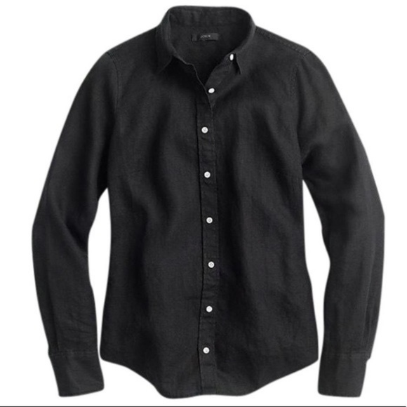 J. Crew Tops - J Crew100% linen perfect shirt EUC